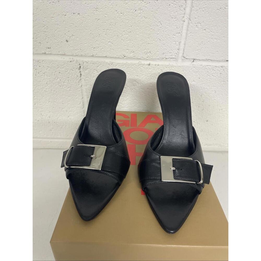 Gia Borghini Dorothy Heels black pointed toe sandal size 39 NIB $470 msrp - Picture 6 of 11